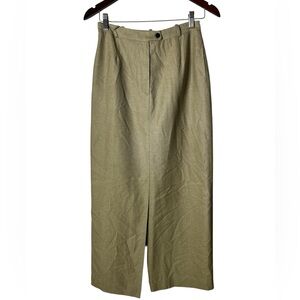 Barry Brocken Olive Green High-Waisted Skirt Size 6